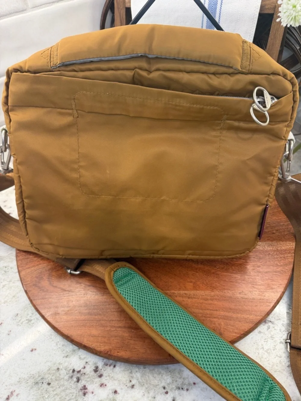 Hello Lulu Compact laptop/ipad Crossbody Bag in Mustard Brown